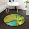 Cartoon Frog And Dragonfly Round Carpet Floor Rug Living Room Bedroom Decor Round Area Rug Carpet