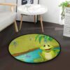 Cartoon Frog And Dragonfly Round Carpet Floor Rug Living Room Bedroom Decor Round Area Rug Carpet