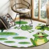 Cartoon Frog Round Carpet Floor Rug Living Room Bedroom Decor Round Area Rug Carpet