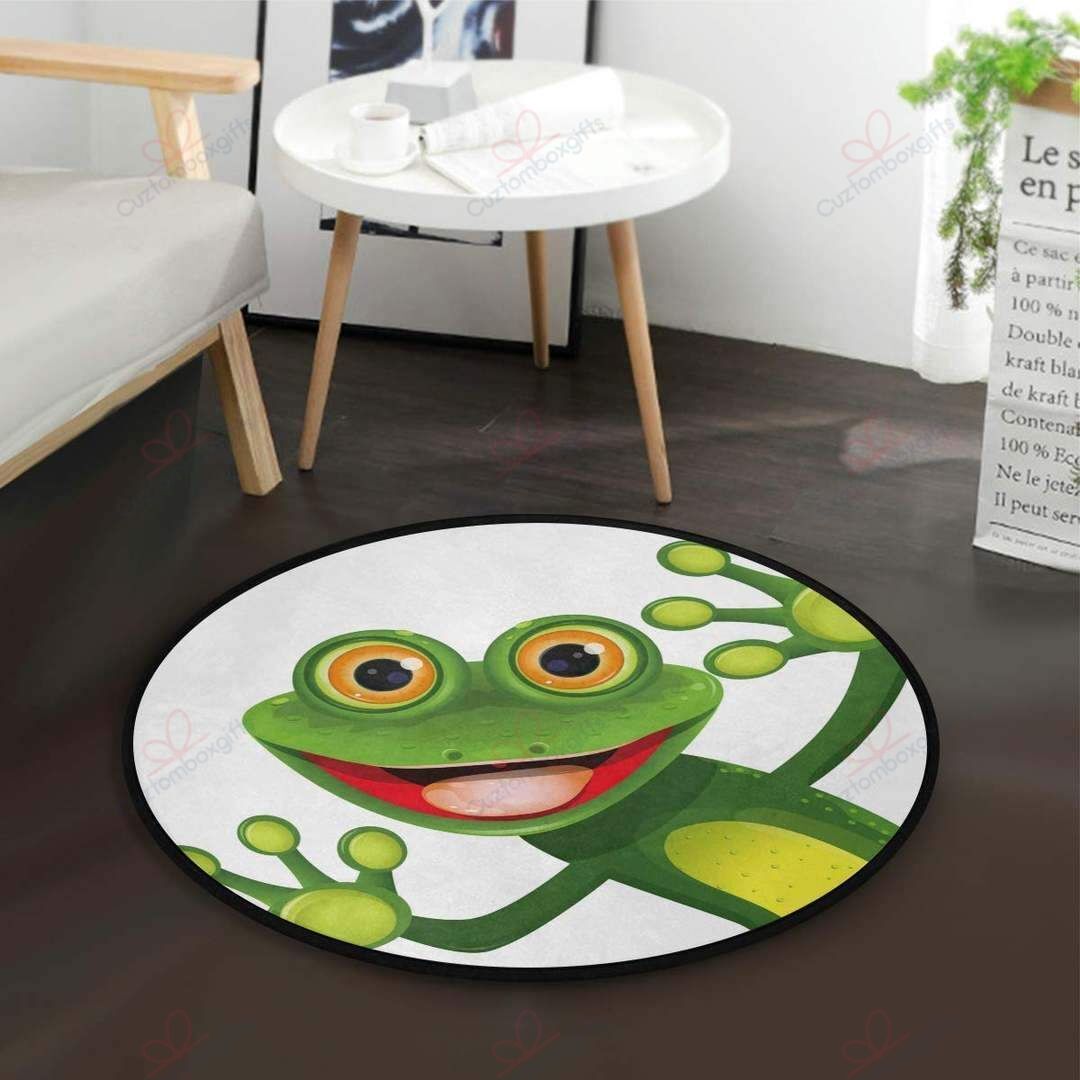 Cartoon Frog Round Carpet Floor Rug Living Room Bedroom Decor Round Area Rug Carpet Cartoon Frog Round Carpet Floor Rug Living Room Bedroom Decor Round Area Rug Carpet