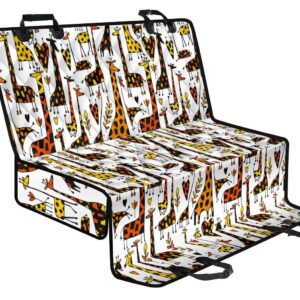 Cartoon Giraffe Pattern Print Pet Car Back Seat Cover - 9fa83d652d70