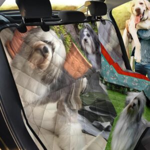Cartoon Lowchen Dog Design Car Back Seat Cover Dog Car Seat Covers - 60cc524941d2