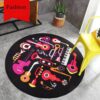 Cartoon Musical Instruments Round Carpet Floor Rug Living Room Bedroom Decor Round Area Rug Carpet