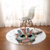 Cartoon Owl Round Carpet Floor Rug Living Room Bedroom Decor Round Area Rug Carpet