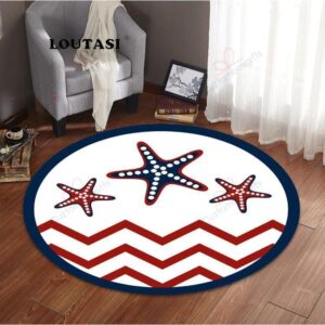 Cartoon Starfish Round Carpet Floor Rug Living Room Bedroom Decor Round Area Rug Carpet