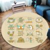 Cartoon Viking Round Carpet Floor Rug Living Room Bedroom Decor Round Area Rug Carpet