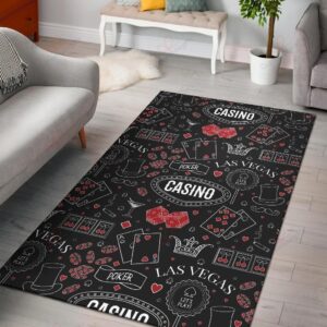 Casino Poker Pattern Rug Sport Decor Gift Floor Decor Living Room Carpet Rug Area Rug - 477e6cfc3056
