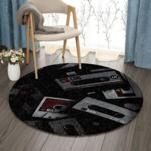 Cassette Round Carpet Floor Rug Living Room Bedroom Decor Round Area Rug Carpet