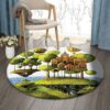 Castle Tree Round Carpet Floor Rug Living Room Bedroom Decor Round Area Rug Carpet