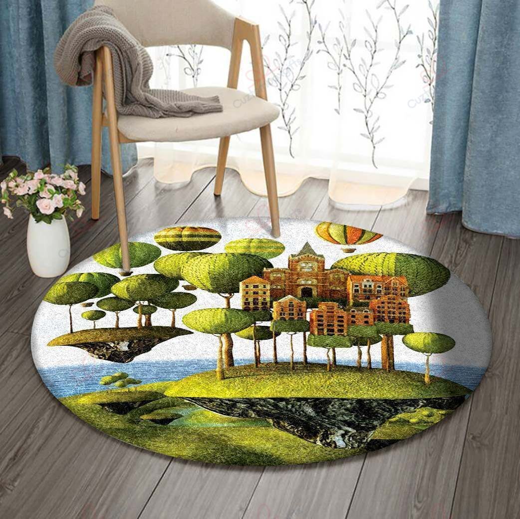 Castle Tree Round Carpet Floor Rug Living Room Bedroom Decor Round Area Rug Carpet Castle Tree Round Carpet Floor Rug Living Room Bedroom Decor Round Area Rug Carpet
