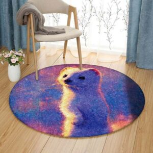 Castor Round Carpet Floor Rug Living Room Bedroom Decor Round Area Rug Carpet