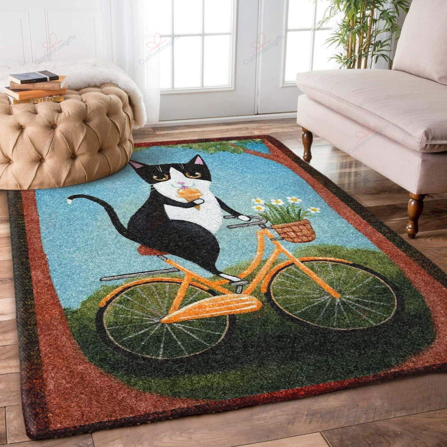 Cat And Bicycle Rug Sport Decor Gift Floor Decor Living Room Carpet Rug Area Rug - c5de07e6575c Cat And Bicycle Rug Sport Decor Gift Floor Decor Living Room Carpet Rug Area Rug - c5de07e6575c