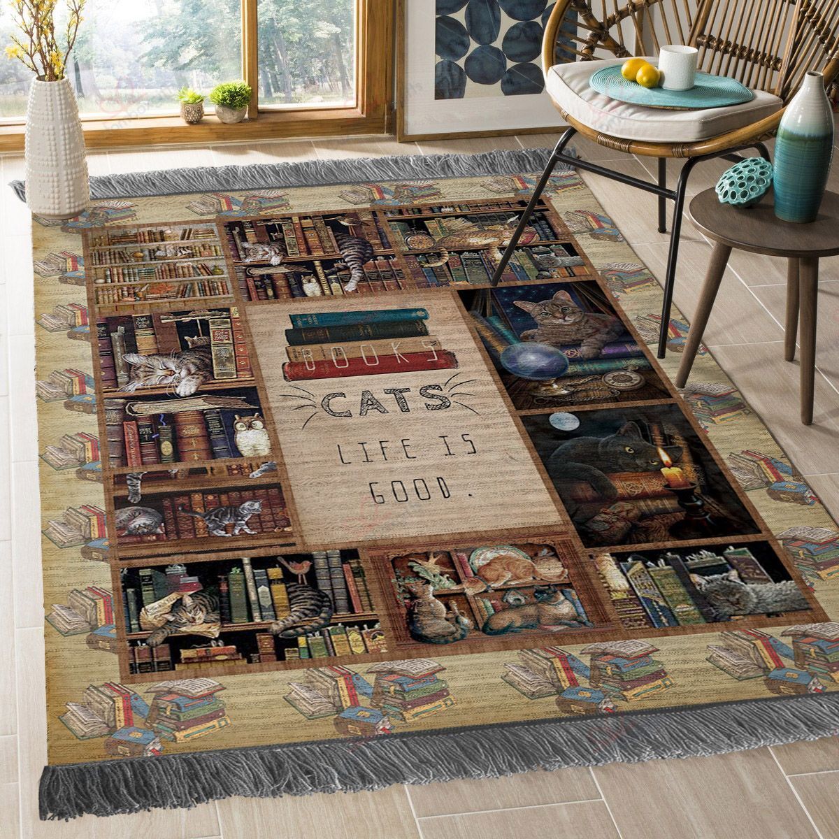 Cat And Bookshelf Rug Sport Decor Gift Floor Decor Living Room Carpet Rug Area Rug - 26b1579cbc69 Cat And Bookshelf Rug Sport Decor Gift Floor Decor Living Room Carpet Rug Area Rug - 26b1579cbc69