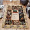 Cat And Bookshelf Rug Sport Decor Gift Floor Decor Living Room Carpet Rug Area Rug - b71ebe2e93a6