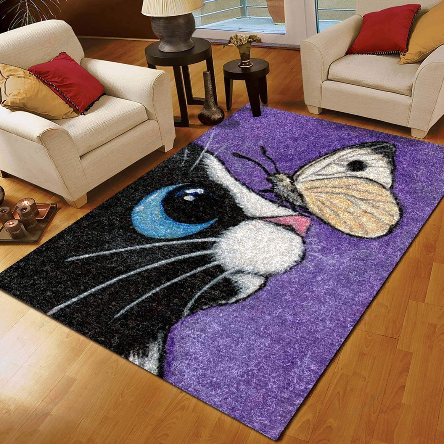 Cat And Butterfly Rug Sport Decor Gift Floor Decor Living Room Carpet Rug Area Rug - 6c8afba81dc9 Cat And Butterfly Rug Sport Decor Gift Floor Decor Living Room Carpet Rug Area Rug - 6c8afba81dc9