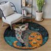 Cat And Butterfly Round Carpet Floor Rug Living Room Bedroom Decor Round Area Rug Carpet
