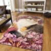 Cat And Flower Rug Sport Decor Gift Floor Decor Living Room Carpet Rug Area Rug - 1fb6ed85eb9e