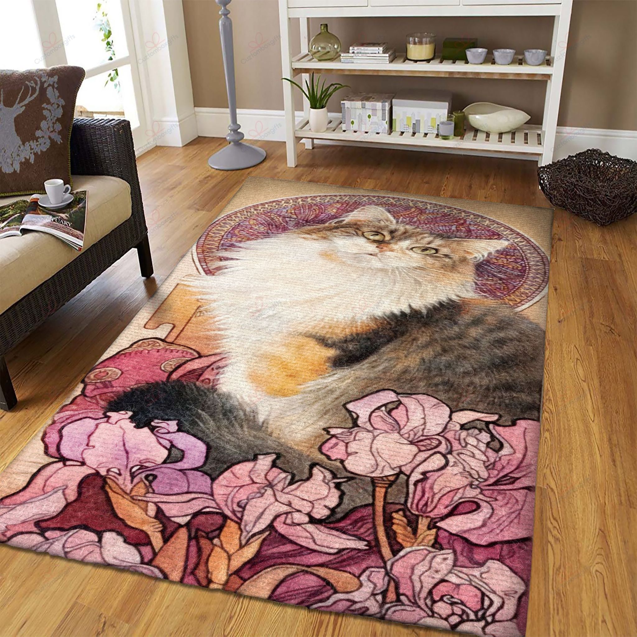 Cat And Flower Rug Sport Decor Gift Floor Decor Living Room Carpet Rug Area Rug - 1fb6ed85eb9e Cat And Flower Rug Sport Decor Gift Floor Decor Living Room Carpet Rug Area Rug - 1fb6ed85eb9e