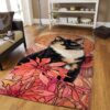 Cat And Flower Rug Sport Decor Gift Floor Decor Living Room Carpet Rug Area Rug - bbb8777dcd31
