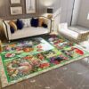 Cat And Flower Rug Sport Decor Gift Floor Decor Living Room Carpet Rug Area Rug - e929d307509f
