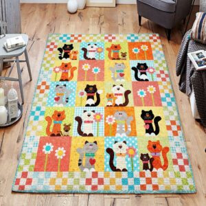 Cat And Flower Rug Sport Decor Gift Floor Decor Living Room Carpet Rug Area Rug - 993bff5de2d5