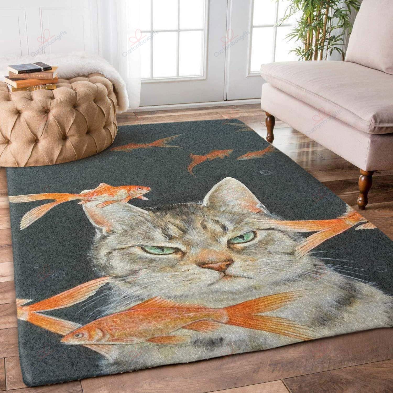 Cat And Gold Fish Rug Sport Decor Gift Floor Decor Living Room Carpet Rug Area Rug - 19b06c12a2f9 Cat And Gold Fish Rug Sport Decor Gift Floor Decor Living Room Carpet Rug Area Rug - 19b06c12a2f9