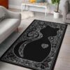 Cat And Heart Rug Sport Decor Gift Floor Decor Living Room Carpet Rug Area Rug - d6b024be7563