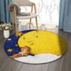 Cat And Moon Round Carpet Floor Rug Living Room Bedroom Decor Round Area Rug Carpet