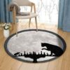 Cat And Mouse Round Carpet Floor Rug Living Room Bedroom Decor Round Area Rug Carpet