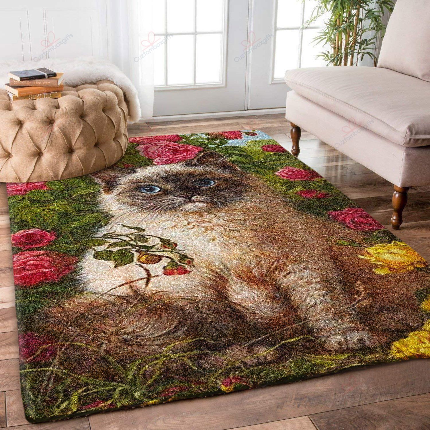 Cat And Rose Rug Sport Decor Gift Floor Decor Living Room Carpet Rug Area Rug - 5bd88744eb94 Cat And Rose Rug Sport Decor Gift Floor Decor Living Room Carpet Rug Area Rug - 5bd88744eb94