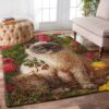 Cat And Roses Rug Sport Decor Gift Floor Decor Living Room Carpet Rug Area Rug - 19da81180112