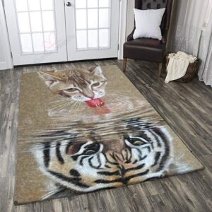 Cat And Tiger Rug Sport Decor Gift Floor Decor Living Room Carpet Rug Area Rug - 56e5510eb6dd