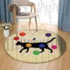 Cat Balloon Round Carpet Floor Rug Living Room Bedroom Decor Round Area Rug Carpet