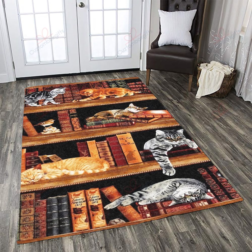 Cat Book Bookshelf Rug Sport Decor Gift Floor Decor Living Room Carpet Rug Area Rug - f48fdae60189 Cat Book Bookshelf Rug Sport Decor Gift Floor Decor Living Room Carpet Rug Area Rug - f48fdae60189