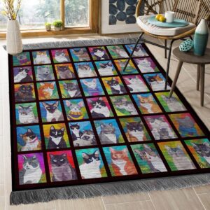 Cat Breeds Rug Sport Decor Gift Floor Decor Living Room Carpet Rug Area Rug - fa2ec3d59fac