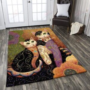 Cat Couple Vintage Rug Sport Decor Gift Floor Decor Living Room Carpet Rug Area Rug - b22bb2cf89fe