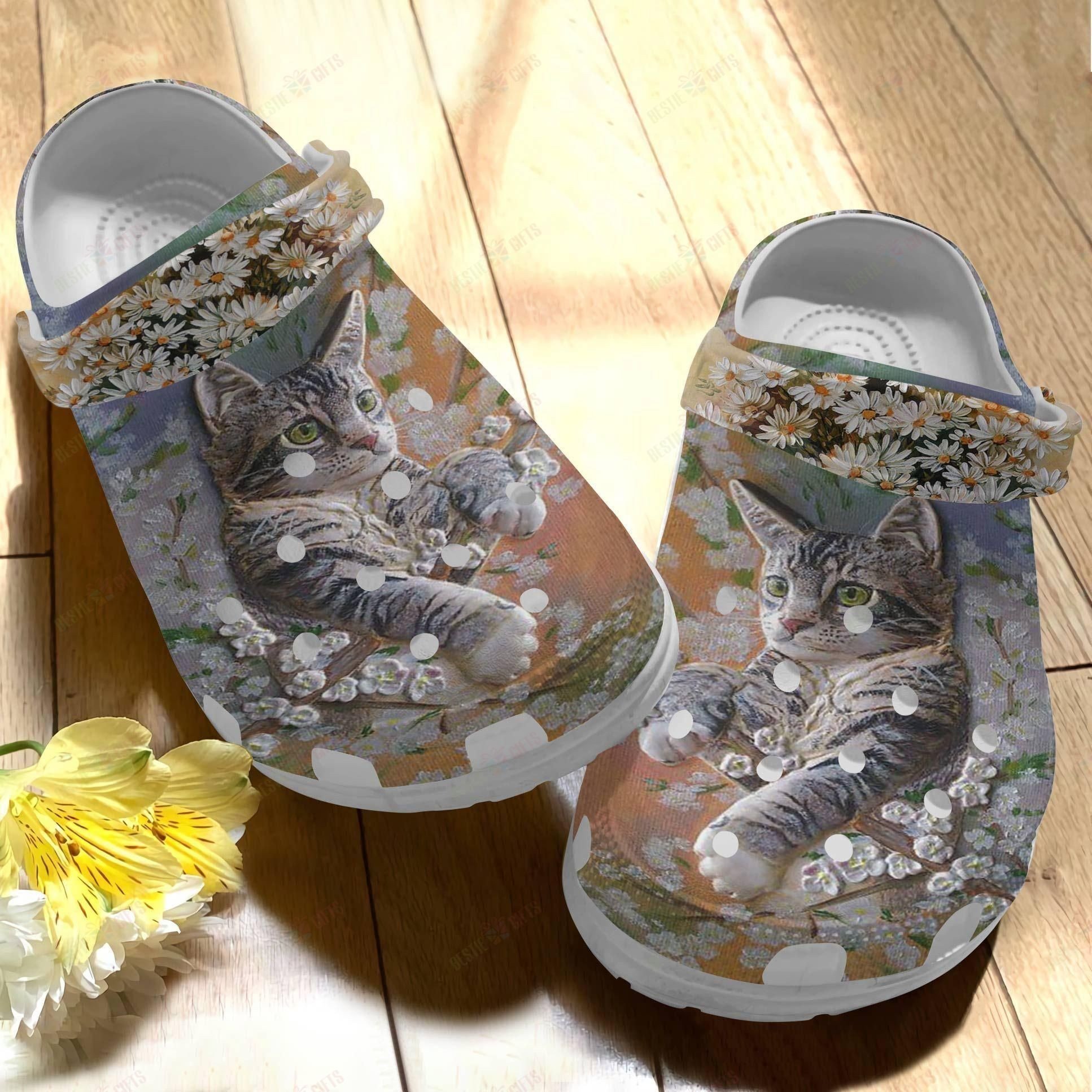 Cat Crocs Clog Classic Clog Floral Cute Cat Shoes Cat Crocs Clog Classic Clog Floral Cute Cat Shoes