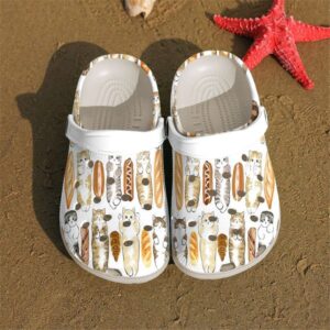 Cat Cute Bread Sku 554 Crocs Crocband Clog Comfortable For Mens Womens Classic Clog Water Shoes