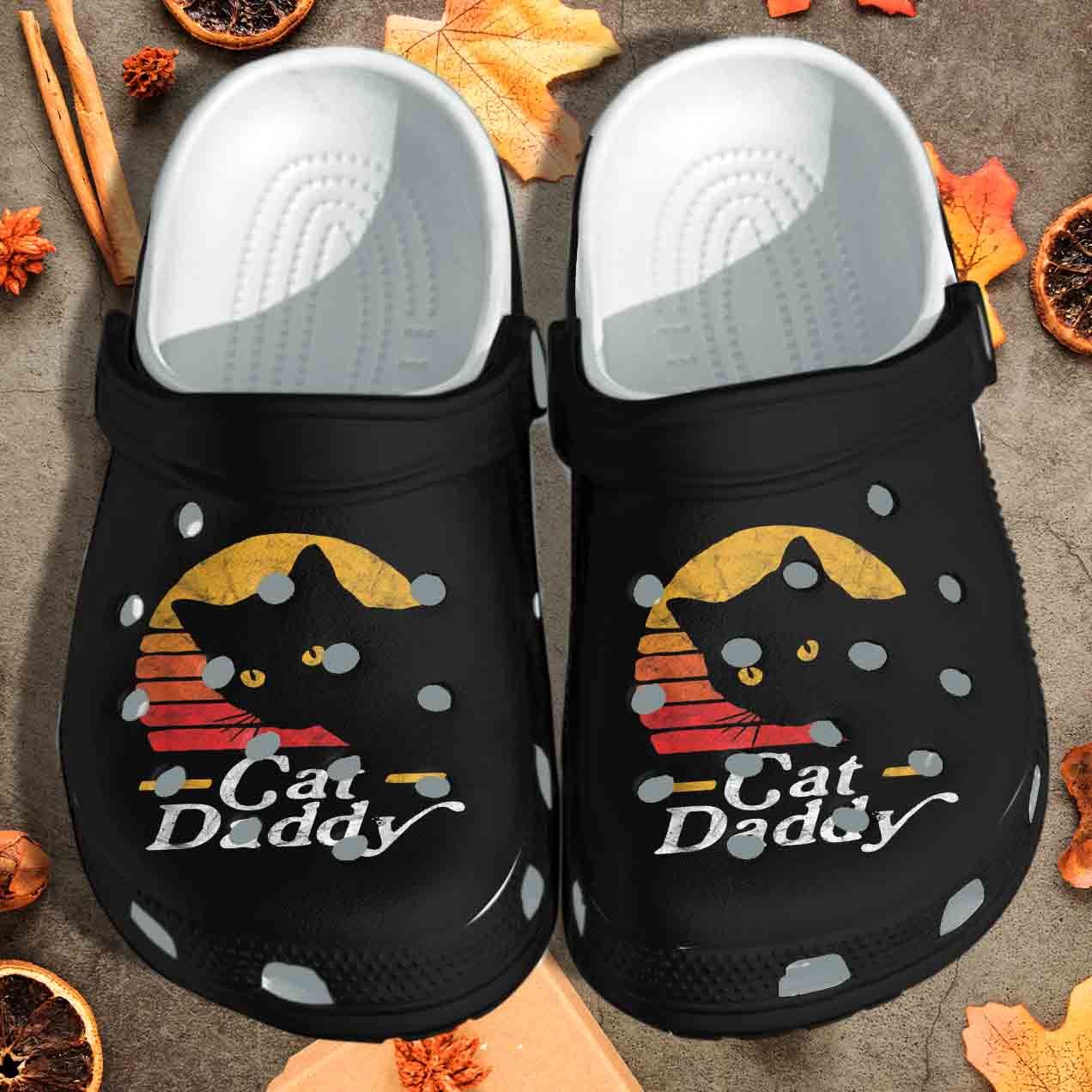 Cat Daddy Shoes Crocs Clog – Black Cat Clog Gift For Father Day Customize Name Cat Daddy Shoes Crocs Clog – Black Cat Clog Gift For Father Day Customize Name