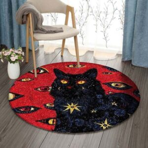 Cat Eye Round Carpet Floor Rug Living Room Bedroom Decor Round Area Rug Carpet