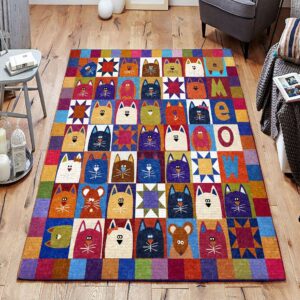 Cat Face 01 Rug Sport Decor Gift Floor Decor Living Room Carpet Rug Area Rug - 601e9ac04503