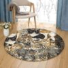 Cat Family 1 Round Carpet Floor Rug Living Room Bedroom Decor Round Area Rug Carpet