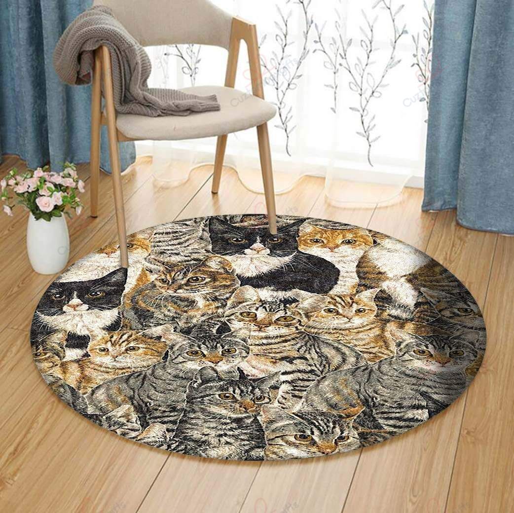 Cat Family 1 Round Carpet Floor Rug Living Room Bedroom Decor Round Area Rug Carpet Cat Family 1 Round Carpet Floor Rug Living Room Bedroom Decor Round Area Rug Carpet