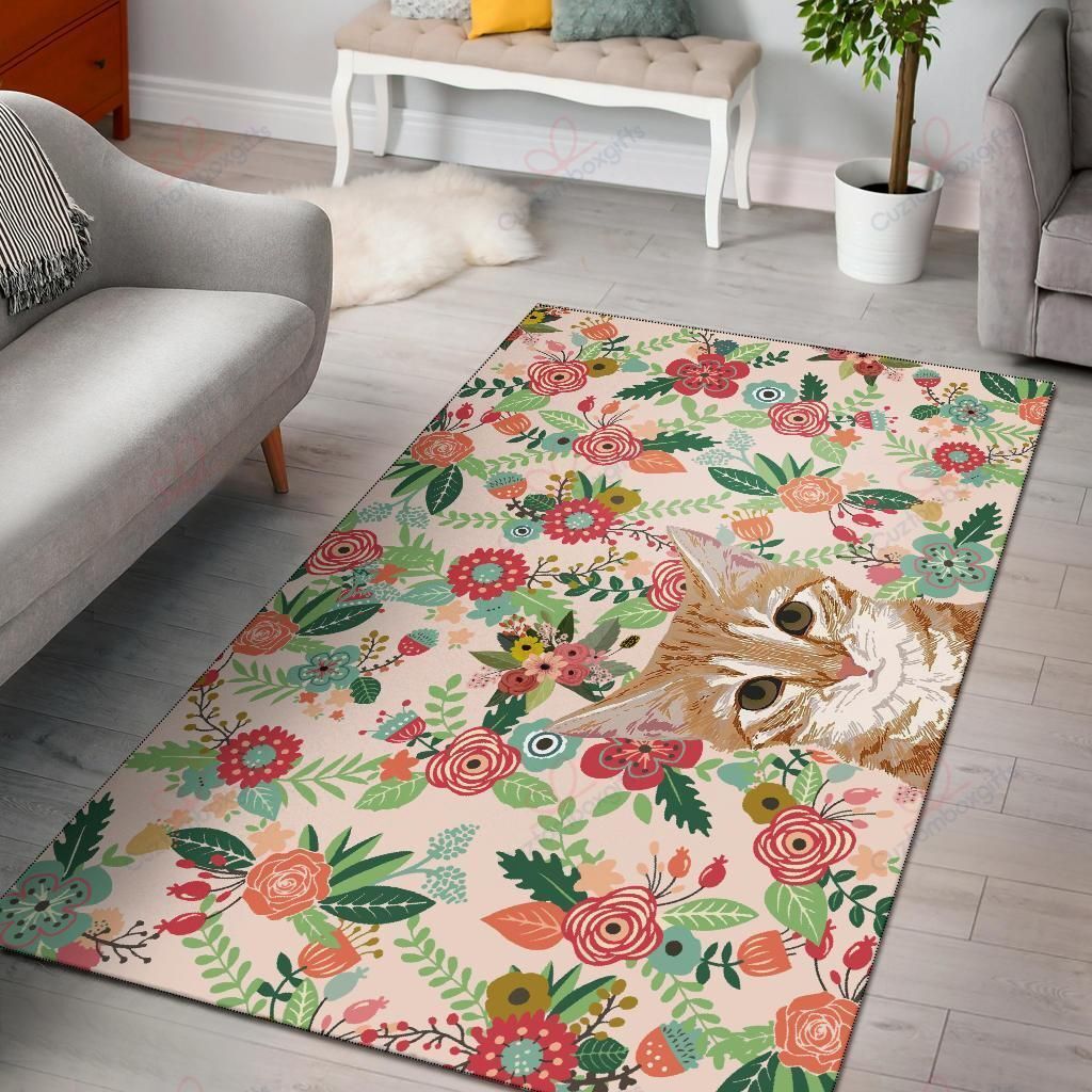 Cat Floral Rug Sport Decor Gift Floor Decor Living Room Carpet Rug Area Rug - 47b9c68c2e58 Cat Floral Rug Sport Decor Gift Floor Decor Living Room Carpet Rug Area Rug - 47b9c68c2e58