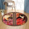 Cat Flowers 5 Round Carpet Floor Rug Living Room Bedroom Decor Round Area Rug Carpet