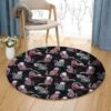 Cat Flowers 7 Round Carpet Floor Rug Living Room Bedroom Decor Round Area Rug Carpet