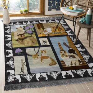 Cat Friends Rug Sport Decor Gift Floor Decor Living Room Carpet Rug Area Rug - 12310b1dc046