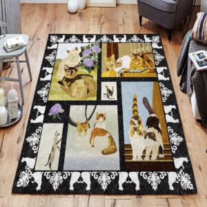 Cat Friends Rug Sport Decor Gift Floor Decor Living Room Carpet Rug Area Rug - 697f4444733e