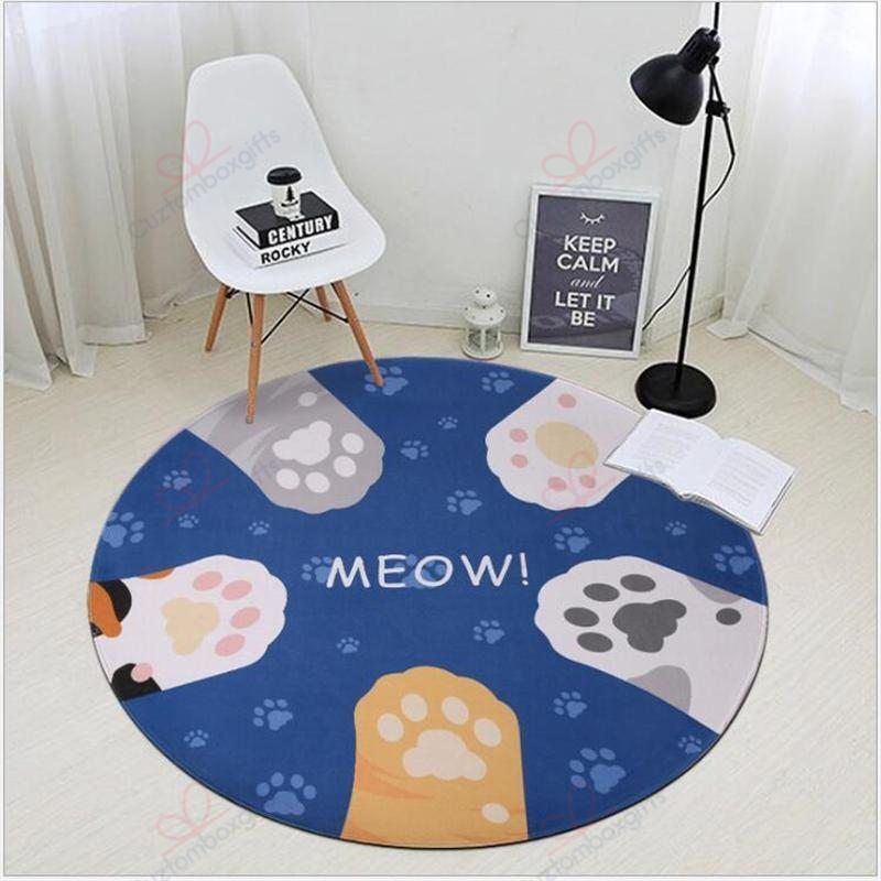 Cat Healing Claws Round Carpet Floor Rug Living Room Bedroom Decor Round Area Rug Carpet Cat Healing Claws Round Carpet Floor Rug Living Room Bedroom Decor Round Area Rug Carpet