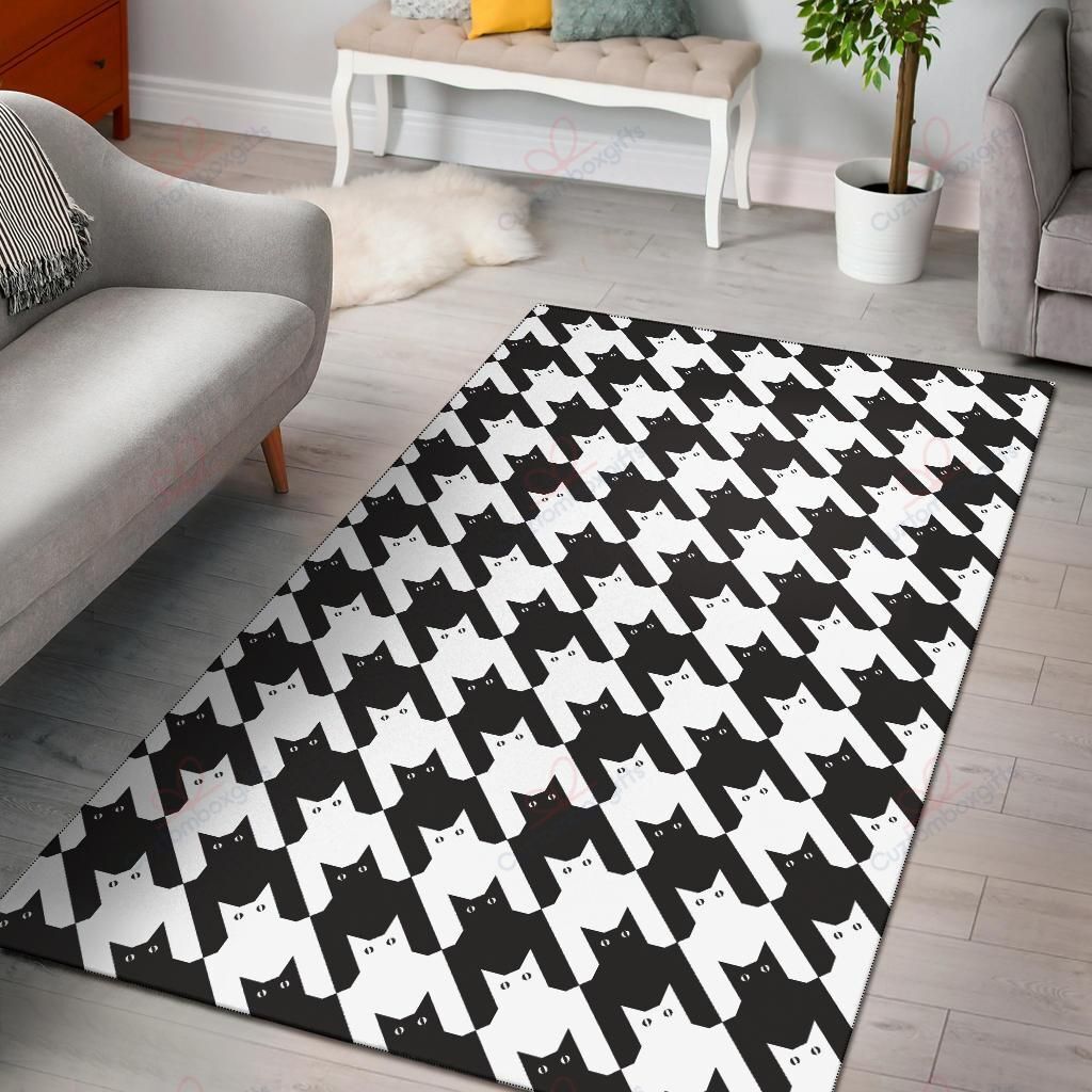 Cat Houndstoothpattern 1 Rug Sport Decor Gift Floor Decor Living Room Carpet Rug Area Rug - 582d4b59a3cc Cat Houndstoothpattern 1 Rug Sport Decor Gift Floor Decor Living Room Carpet Rug Area Rug - 582d4b59a3cc